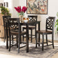 Nicolette Pub Set Modern and Contemporary Transitional Dark Brown Finished Wood 5-Piece