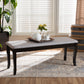 Cornelie Dining Bench Modern Contemporary Transitional Grey Fabric Upholstered Dark Brown Finished Wood