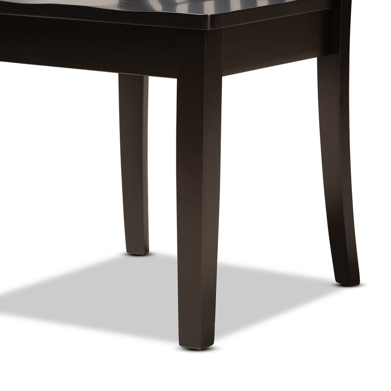 Erion Dining Set Modern and Contemporary Dark Brown Finished Wood 7-Piece