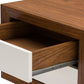 Warwick Modern Accent Table and Nightstand in Two-tone Walnut and White Finish, Stylish Furniture for Living Room and Bedroom