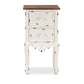 Levron End Table Classic Two-Tone Walnut Brown and Antique White Wood with 2 Drawers for Living Room or Bedroom Storage