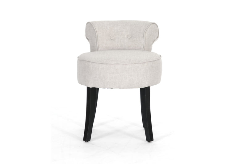 Millani Modern Lounge Stool in Beige Linen - Stylish Comfortable Seating for Contemporary Spaces