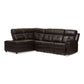 Roland Sectional Sofa Modern Dark Brown Faux Leather 2-Piece Design with Recliner and Storage Chaise for Comfort and Style