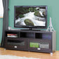 Swindon Modern TV Stand with Glass Doors and Storage Shelves for Living Room Entertainment Center