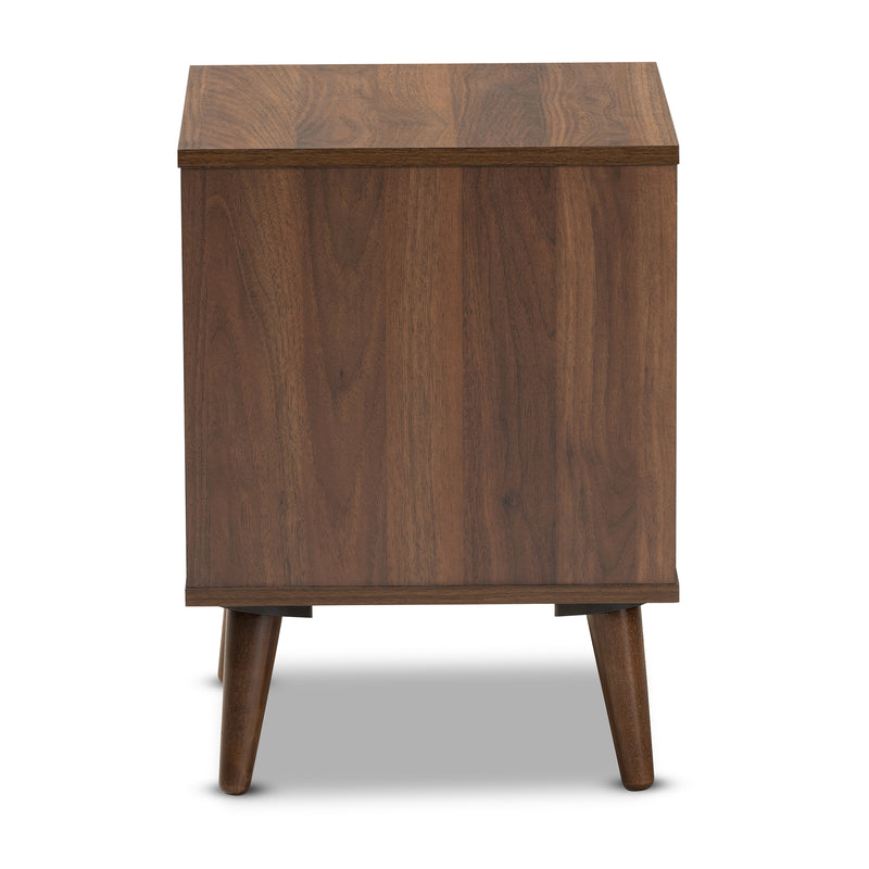 Sami Mid-Century Modern End Table in Walnut Finish - Stylish Wooden Accent Table for Living Room or Bedroom