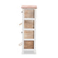 Palta Storage Unit Modern Two-Tone Wood Design with 4 Drawers in White and Oak Brown Finish for Stylish Organization