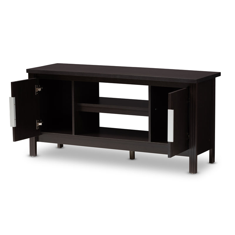 Marley TV Stand Modern Contemporary Wenge Brown Finish for Stylish Living Room Storage and Entertainment Solutions