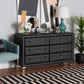 Luminescence Dresser - Black Faux Leather Upholstered