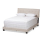 Audrey Bed - Modern and Contemporary Light Beige Fabric Upholstered