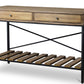 Newcastle Console Table Wood and Metal Criss-Cross Design for Entryway or Living Room Furniture