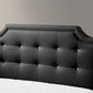 Carlotta Black Modern Bed - Upholstered Headboard