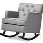 Bethany Rocking Chair Modern and Contemporary Grey Fabric Upholstered Button-tufted