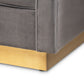 Aveline Sofa Glam and Luxe Grey Velvet Fabric Upholstered Brushed Gold Finished