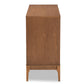 Ramiel Mid-Century Modern Dresser Ash Walnut Finished Wood and Rattan 6-Drawer Storage Solution for Stylish Bedrooms