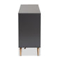 Kelson Sideboard Buffet - Modern Dark Grey and Gold Finished Wood 2-Door Storage Cabinet