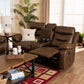 Beasley Reclining Loveseat - Modern Distressed Brown Faux Leather 2-Seater Sofa for Living Room Comfort and Style