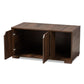 Jasper Cat Litter Box Cover Modern and Contemporary Walnut Brown Finished 2-Door Wood House