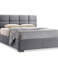 Sophie Queen Size Platform Bed Modern Contemporary Grey Fabric Upholstered Design for Stylish Bedrooms