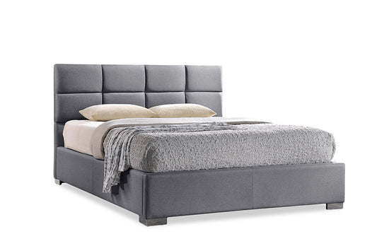 Sophie Queen Size Platform Bed Modern Contemporary Grey Fabric Upholstered Design for Stylish Bedrooms