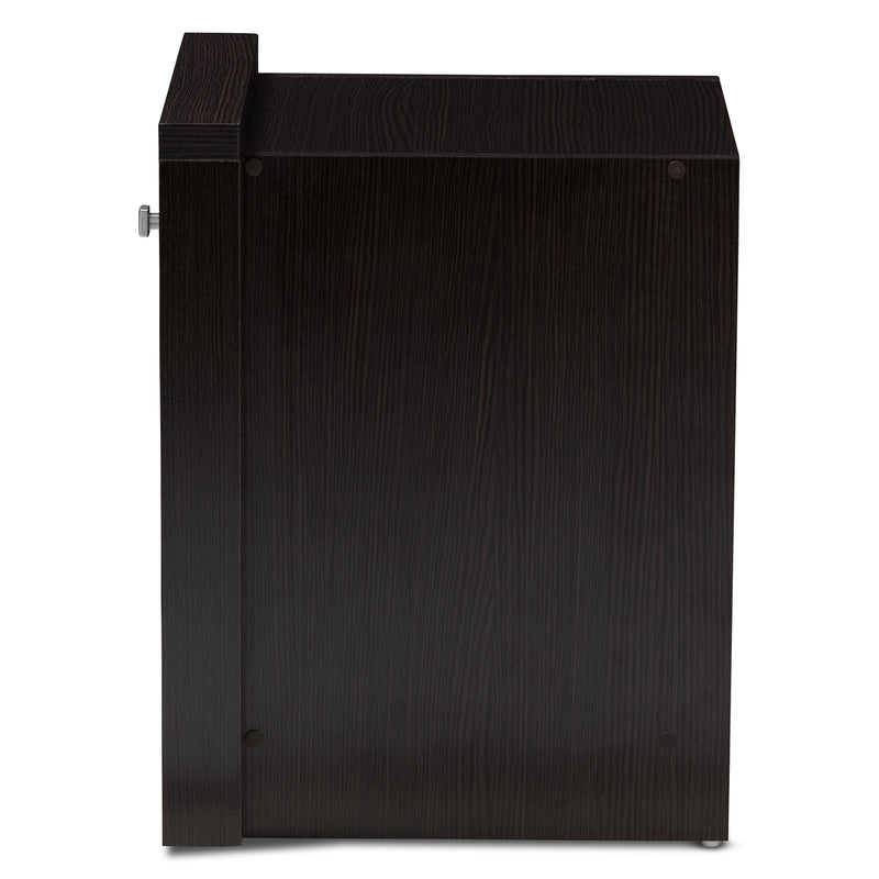 Danette Nightstand Modern Contemporary Wenge Brown Finished 1-Drawer Bedside Table with Storage