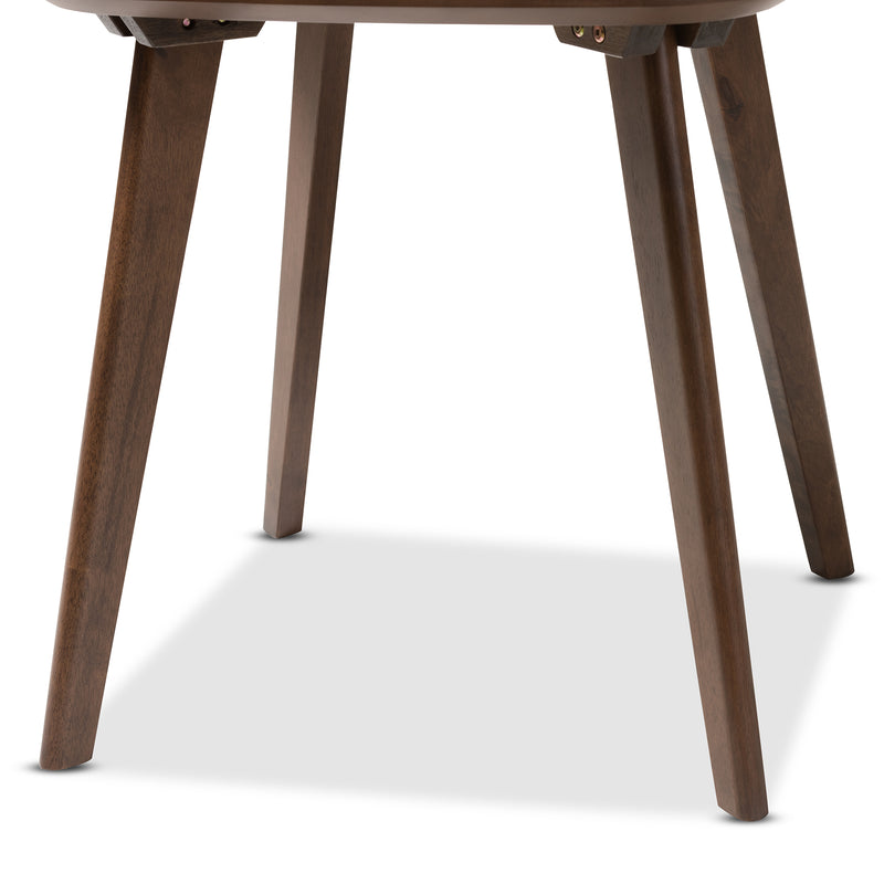 Dahlia Mid-Century Modern End Table in Walnut Wood with Stylish Design and Storage Solution