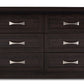 Colburn Dresser - Modern and Contemporary 6-Drawer Dark Brown Finish Wood Storage