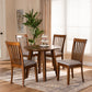 Lida 5-Piece Dining Set Modern Grey Fabric Upholstered Chairs with Walnut Brown Finished Wood Table