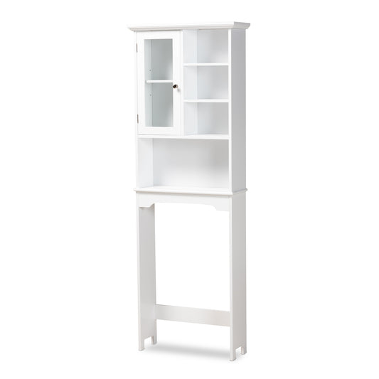 Campbell Bathroom Storage Cabinet Modern White Finished Wood Over the Toilet Organizer for Space-Saving Solutions