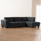 Petra Sectional Sofa Modern and Contemporary Charcoal Fabric Upholstered Right Facing