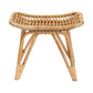 Earvin Footstool - Modern Bohemian Natural Brown Rattan Accent Stool for Stylish Home Decor and Comfort