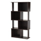 Riva Bookshelf Modern Dark Brown Geometric Wood Design for Stylish Home Storage and Display