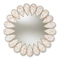 Savita Round Wall Mirror Modern Antique Silver Finished Shell Petal Design for Home Decor