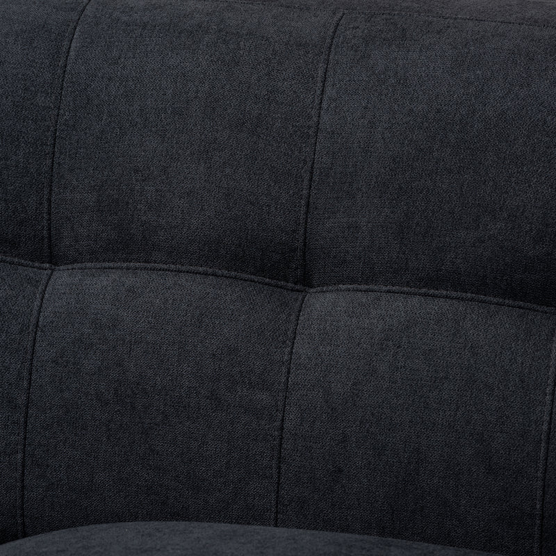 Allister Loveseat Mid-Century Modern Dark Grey Fabric Upholstered