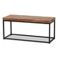 Bardot Modern Industrial Accent Bench in Walnut Brown Wood and Black Metal