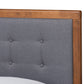 Alida Platform Bed - Mid-Century Modern Dark Grey Fabric Upholstered with Walnut Brown Finished Wood