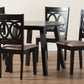 Louisa Dining Set Modern 5-Piece Collection with Beige Upholstery and Dark Brown Wood for Stylish Dining Rooms