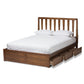 Raurey Storage Platform Bed - Modern and Contemporary Walnut Finish