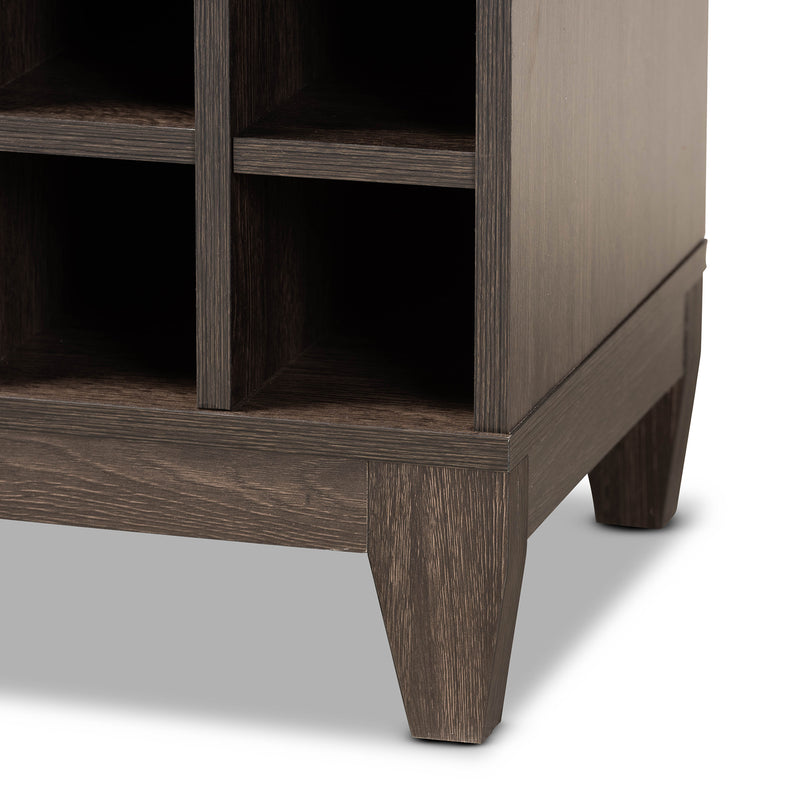 Trenton Wine Storage Cabinet Modern Dark Brown Finished Wood with 1 Drawer for Stylish Home Organization