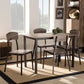 Marcus Modern Industrial 5-Piece Dining Set with Black Metal Frame and Rustic Oak Finish