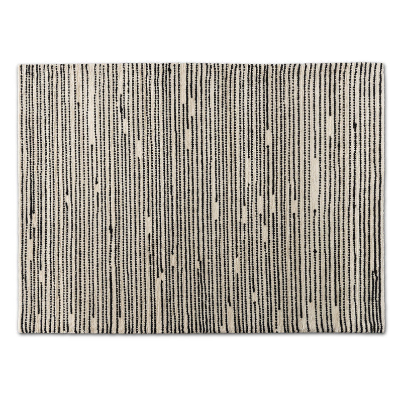 Amorica Area Rug - Modern Handwoven Wool in Black and Ivory for Stylish Home Décor