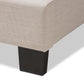 Odette Bed - Modern and Contemporary Light Beige Fabric Upholstered