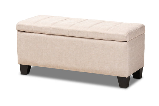 Fera Ottoman Modern and Contemporary Beige Fabric Upholstered Storage