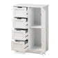 Bauer Bathroom Storage Cabinet Modern White Finished Wood 4-Drawer Organizer for Stylish Home Décor