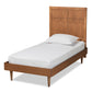 Rin Twin Size Platform Bed in Mid-Century Modern Walnut Brown Wood with Sleek Design and Sturdy Construction