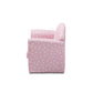 Erica Kids 2-Seater Sofa Modern Pink and White Heart Patterned Fabric Upholstery for Children's Rooms