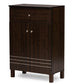 Felda Modern Shoe Cabinet - Dark Brown Storage Unit with 2 Doors and Drawer for Organized Footwear