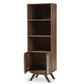 Ashfield Mid-Century Modern Bookcase in Walnut Brown Finished Wood - Stylish Storage Solution for Home or Office with Sleek Lines and Ample Shelves