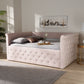 Amaya Full Size Daybed Modern Contemporary Light Pink Velvet Upholstered Design for Stylish Living Spaces