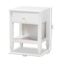 Naomi Nightstand Classic White Finished Wood 1-Drawer Bedroom Furniture for Stylish Storage and Organization