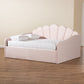 Timila Daybed - Modern and Contemporary Light Pink Velvet Fabric Upholstered